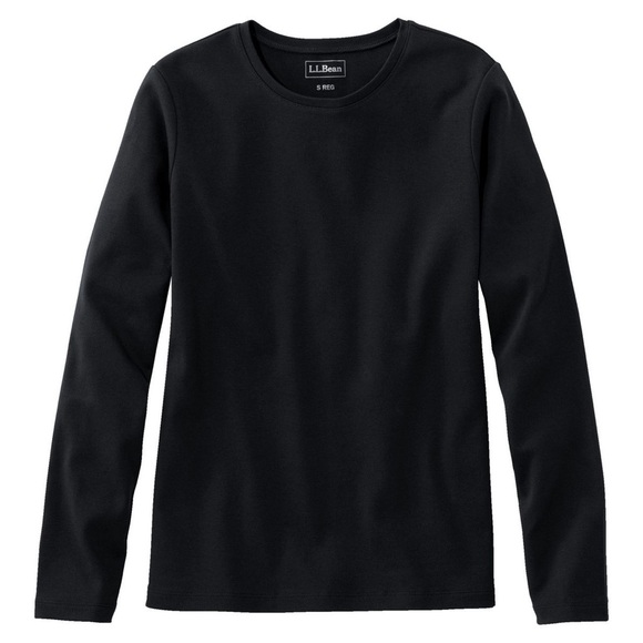 L.L. Bean Tops - L.L.Bean Tee, Long-Sleeve Crewneck Black Size 1XL Plus 100% SupimaCotton